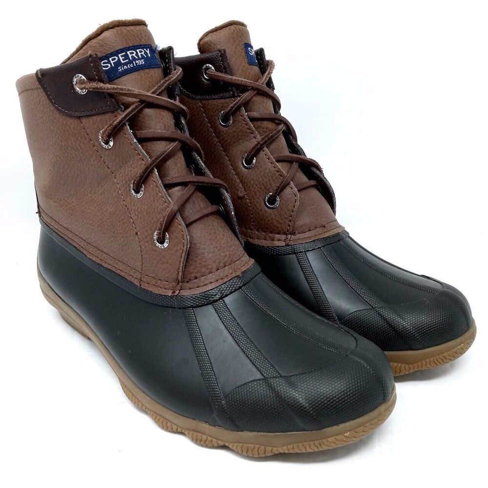 Sperry Brown Black Waterproof Syren Duck Rain Boots (STS80524) - Womens Size 7 - Picture 2 of 9